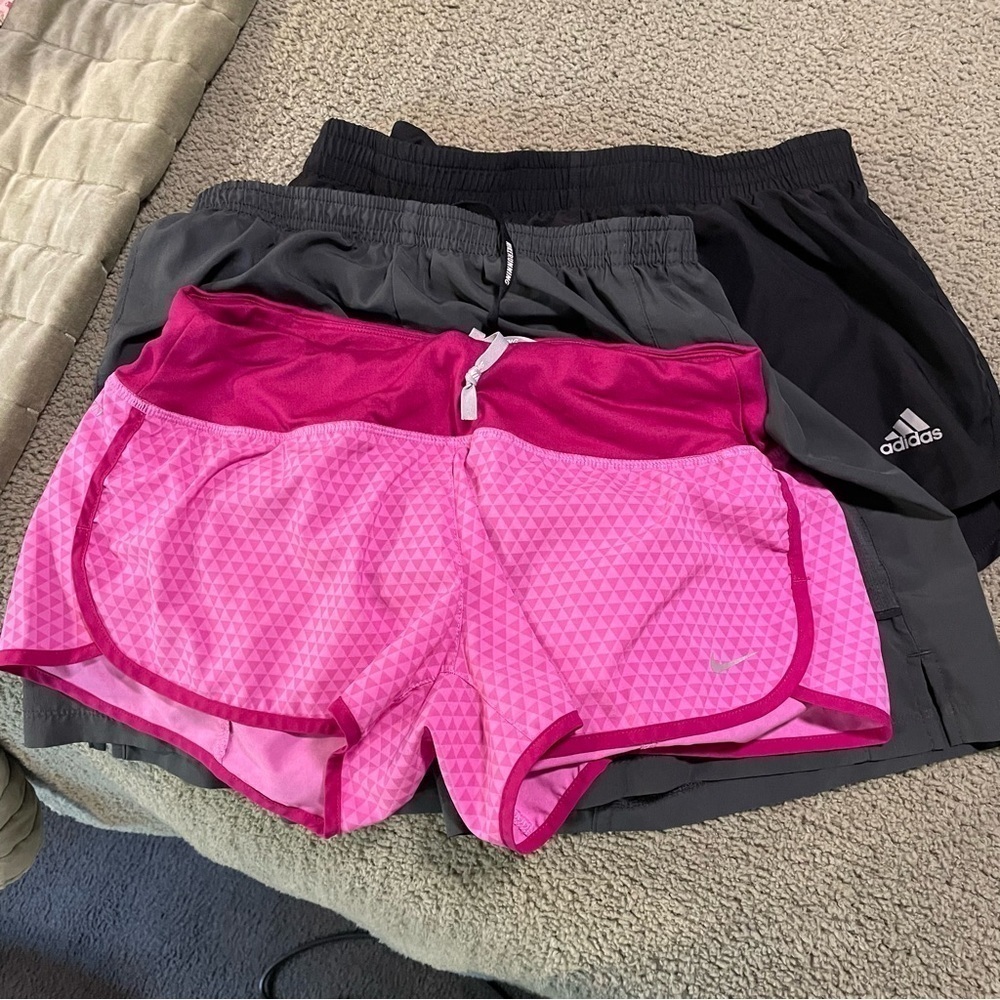 Lot of Adidas and 2 pair of Nike shorts
